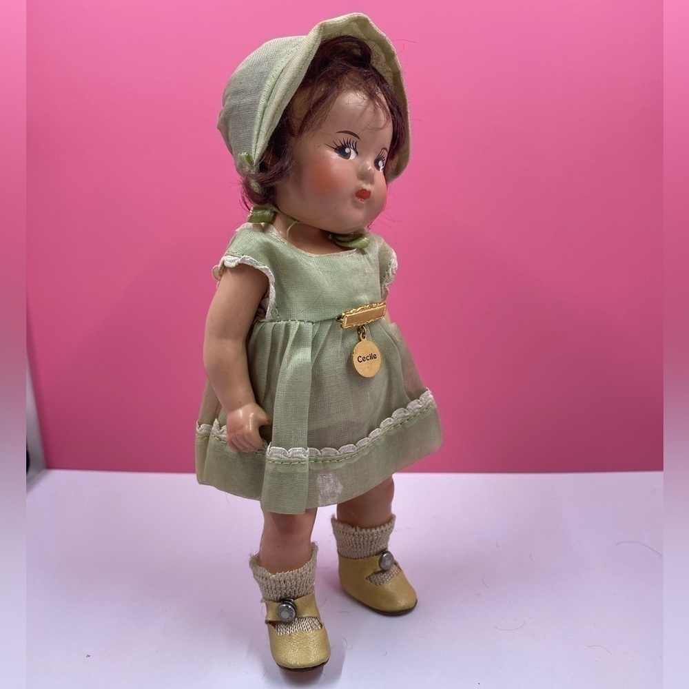 VINTAGE~1936 COMPOSITION MADAME ALEXANDER~’CECILE’ DIONNE QUINTUPLET DOLL~BR - Picture 2 of 8